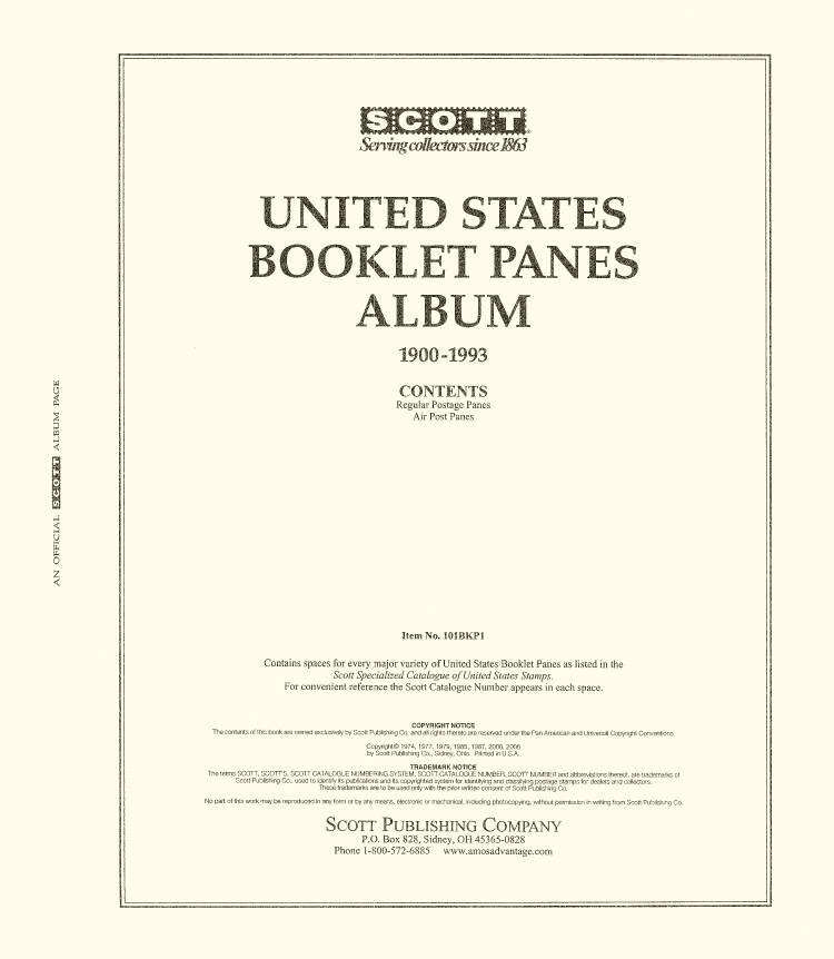 Scott Stamp Album Supplement Pages US Booklet Panes Part 1 1900 1993 New