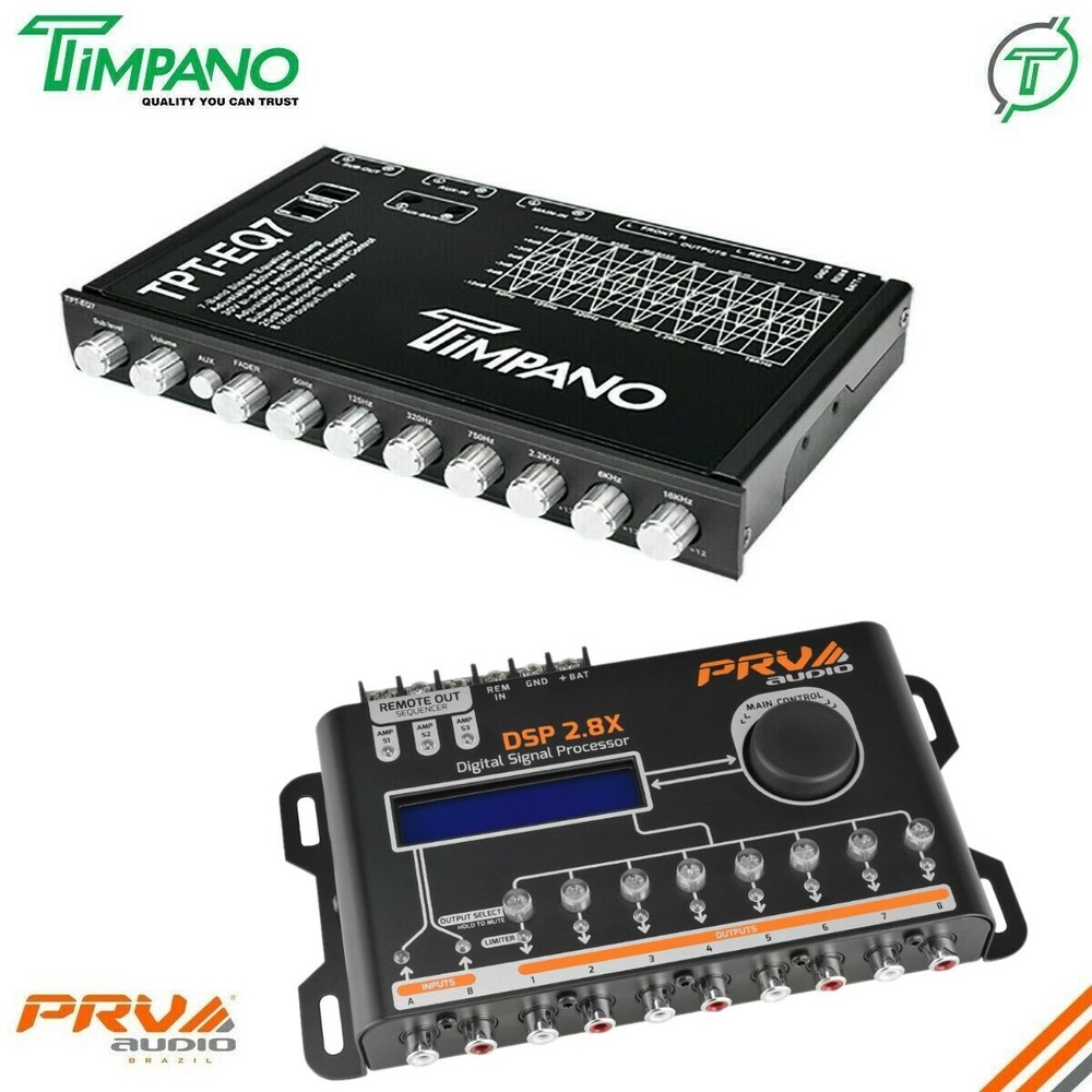 PRV DSP 2.8X Digital Signal Processor + TPT-EQ7 Band Graphic Equalizer Combo
