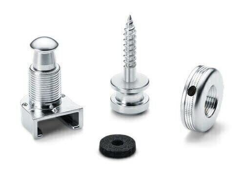 Schaller S Locks Guitar Strap Locks and Buttons (Pair) Chrome