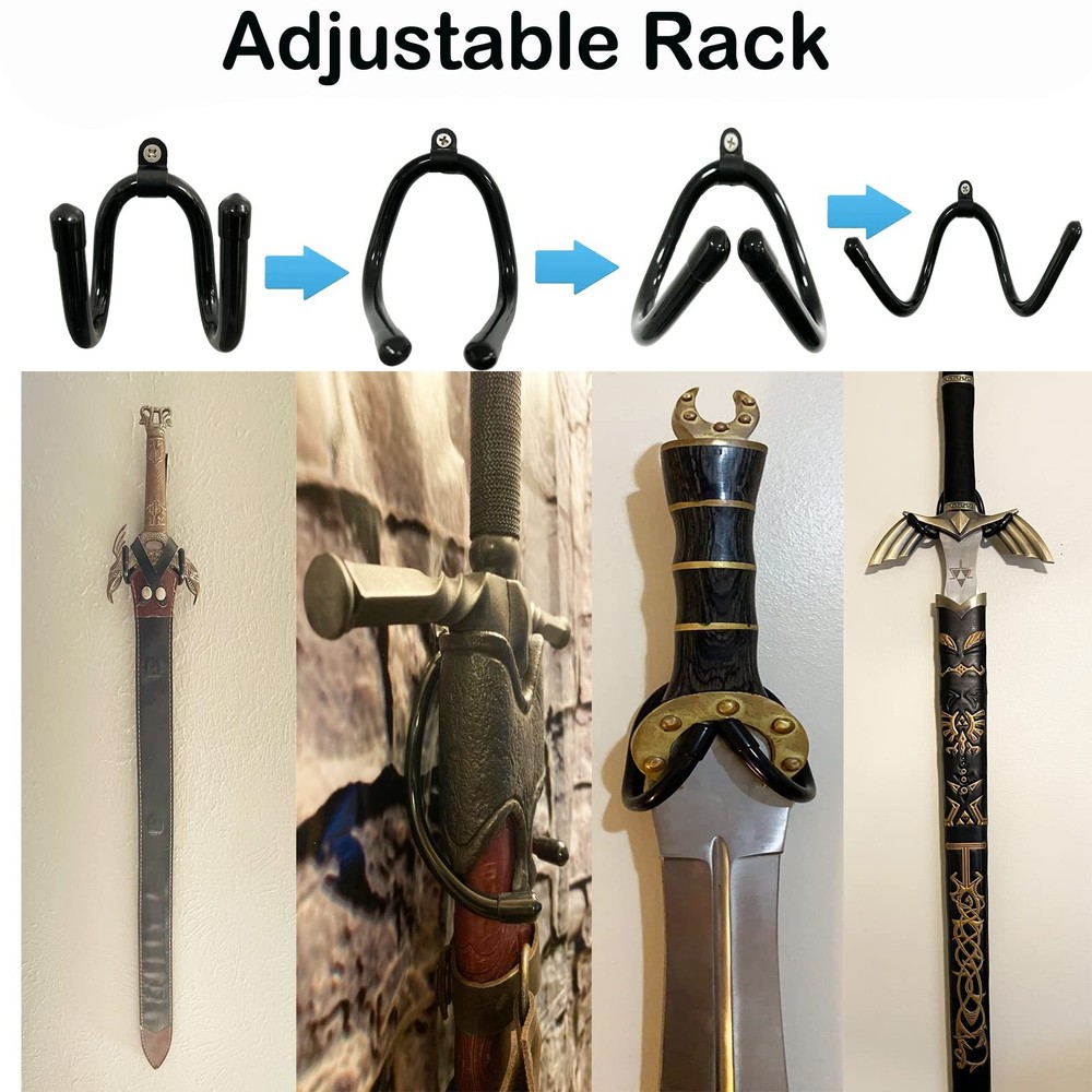 4 Pack Mini Adjustable Wall Mount Hook Display Hanger Rack - Strong & Flexibl...