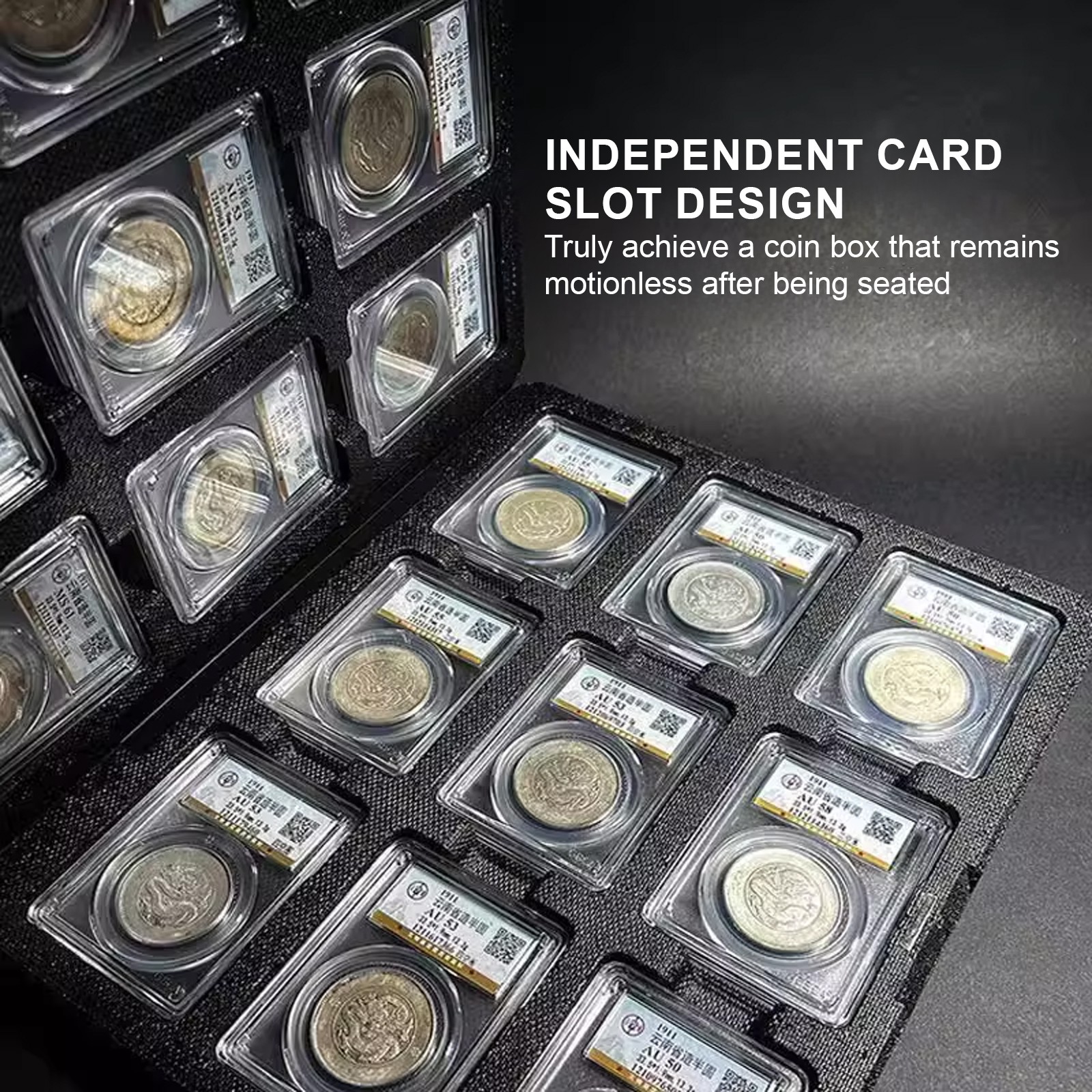 18CT Display Tray Storage Case Box Album Folder for NGC Graded Coin Slab Holder