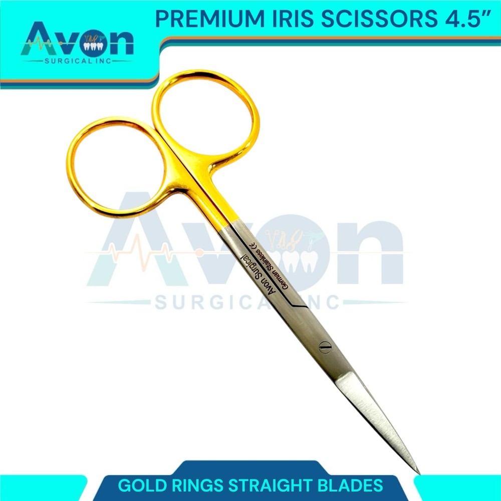 Premium Iris Scissors 4.5" w/ STR Sharp Points - Veterinary, Dental - Stainless