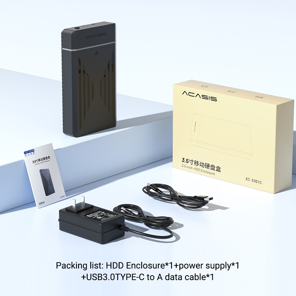 Acasis 2.5/3.5 Inch Plastic USB 3.0 to SATA Hard Drive Enclosure