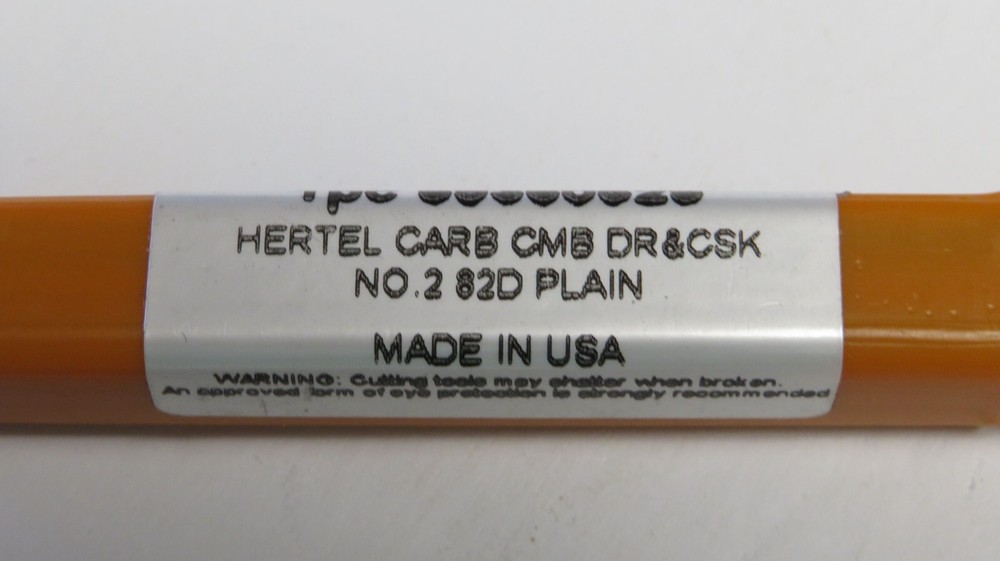 HERTEL #2 82º 3/16" BODY DIAM SOLID CARBIDE COMBO DRILL & COUNTERSINK**2-PACK**