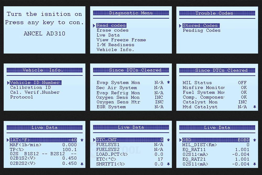 Ancel AD310 Automotive OBD2 Car Scanner Check Engine Code Reader Diagnostic Tool