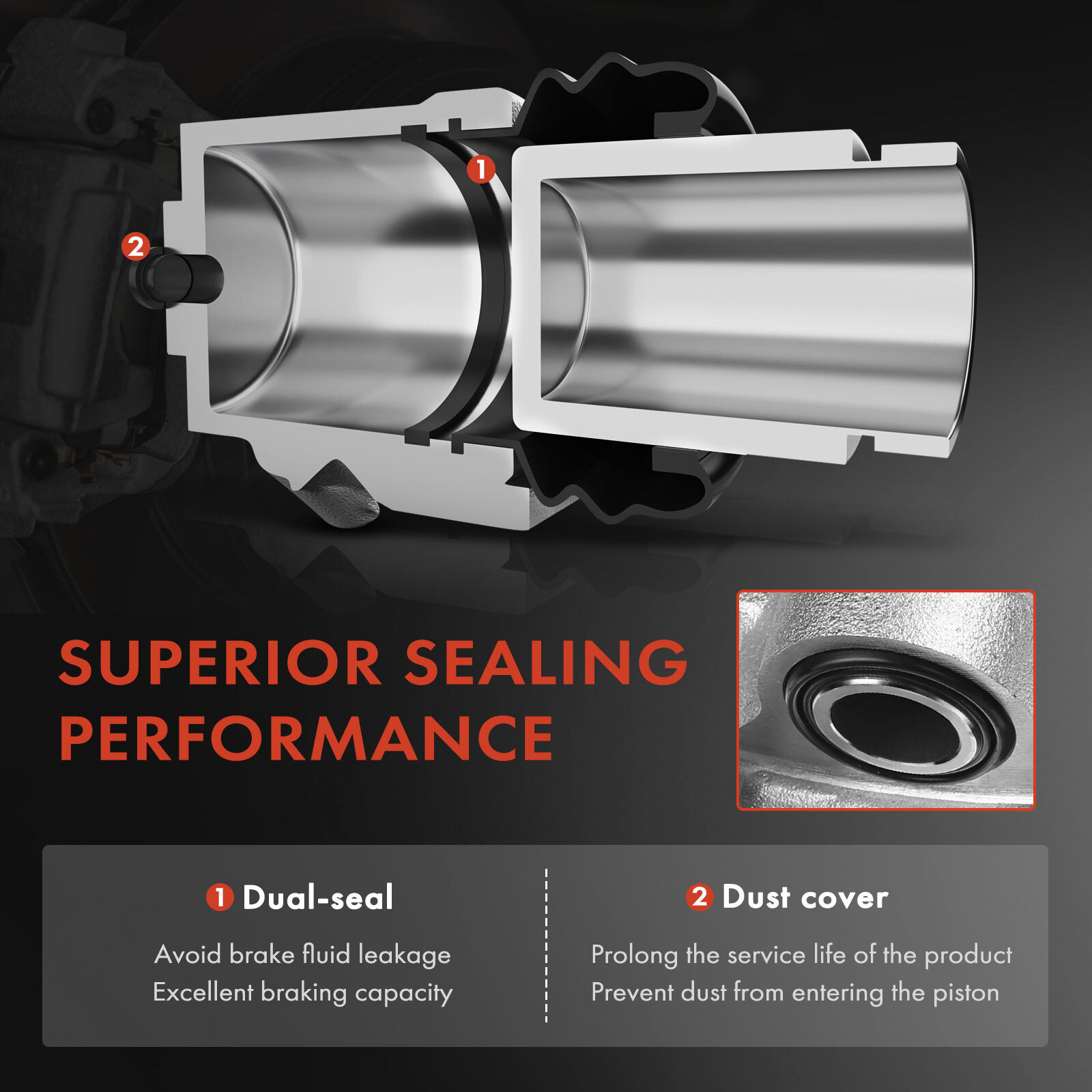 2x Front L & R Disc Brake Caliper for Chevrolet Silverado 1500 GMC Sierra 1500