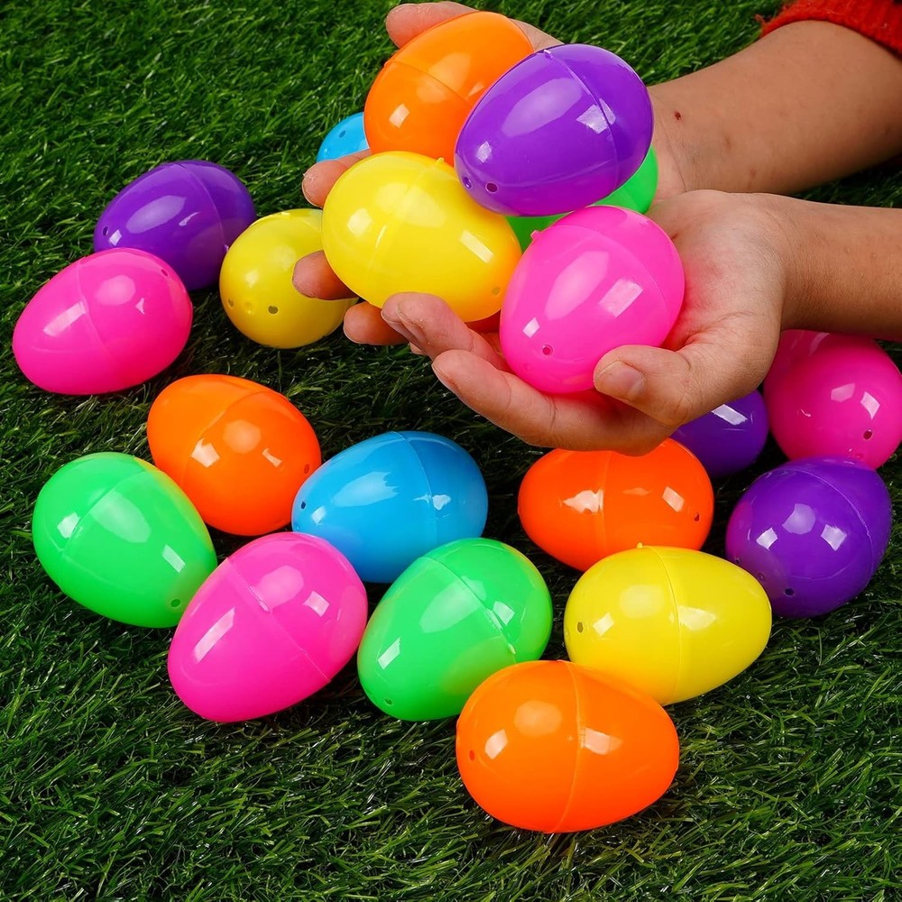 600 Pcs Plastic Easter Eggs,2.35" Bright Colors Easter Eggs for Easter Hunt, Eas