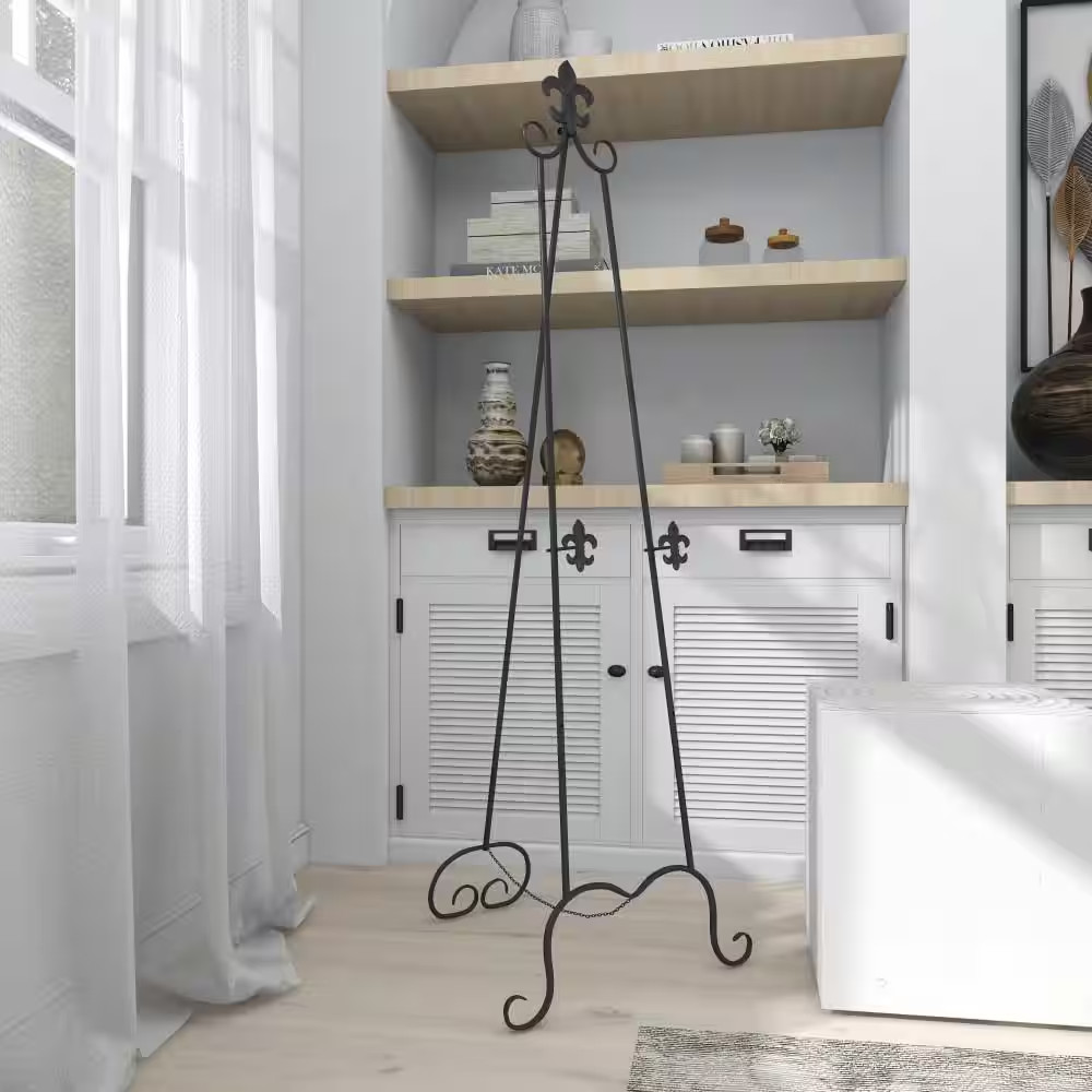 Black Metal Extra Large Free Standing Adjustable Display Stand Scroll Easel with