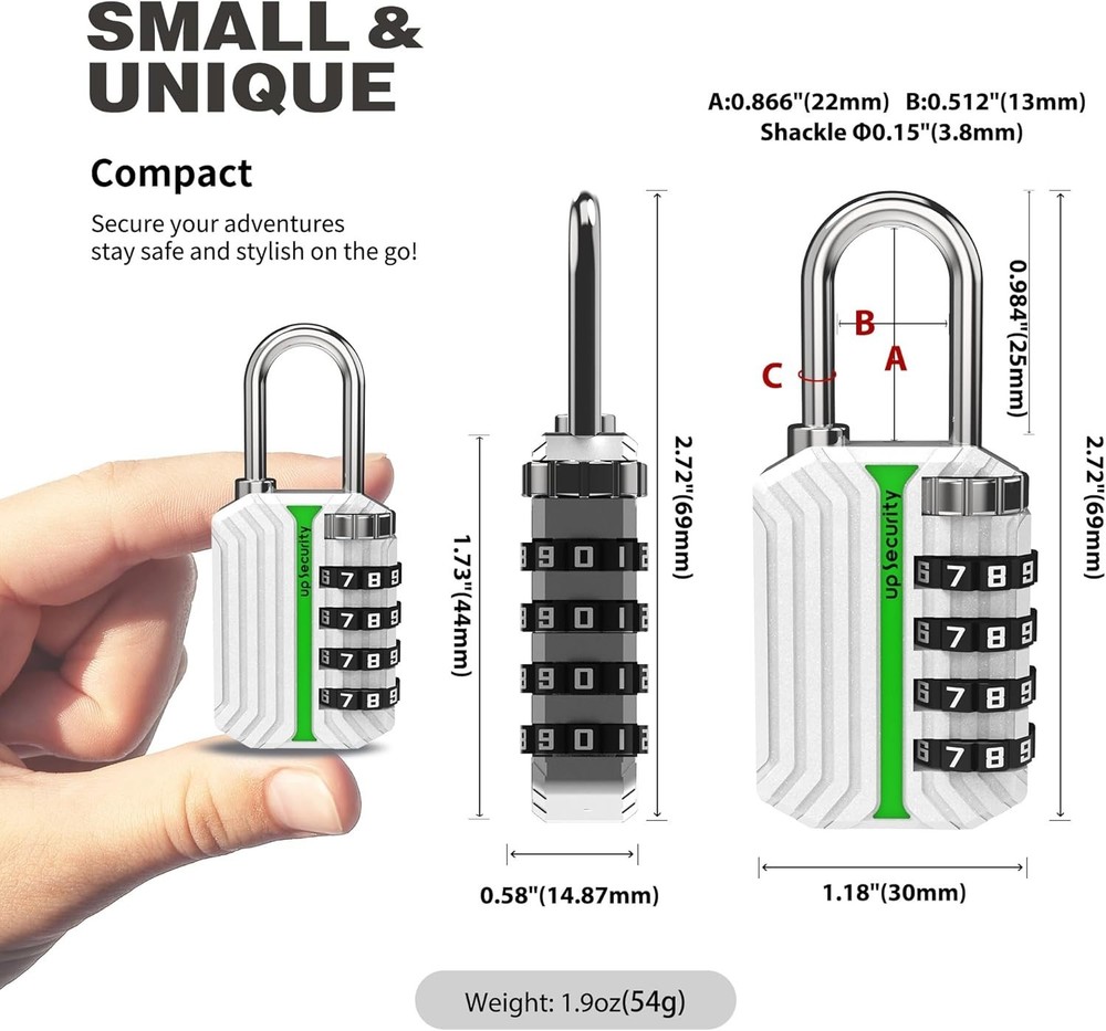 Combination Lock for Locker, Gym Lock with Code, Small Combination Padlock for L
