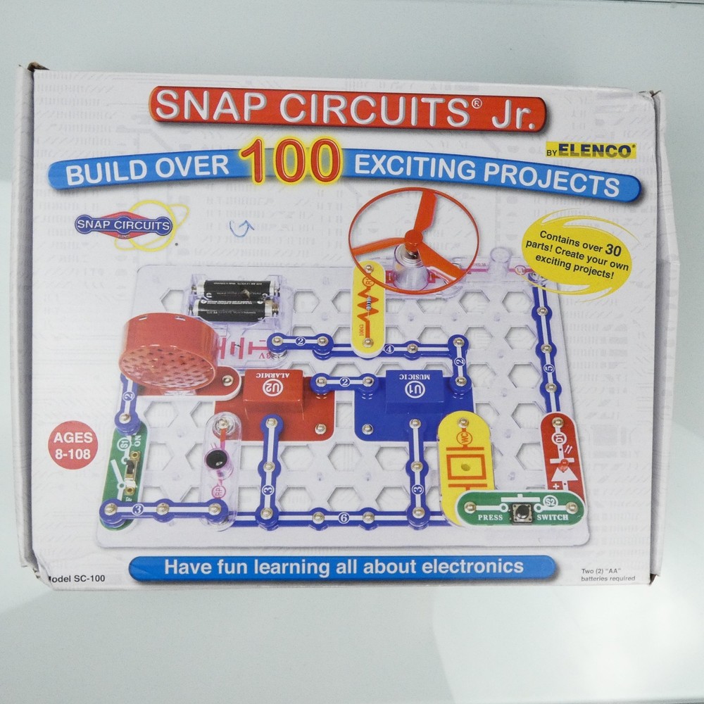 Snap Circuits Jr SC-100 100 Experiments Electronics Kit ELENCO *** Missing S1