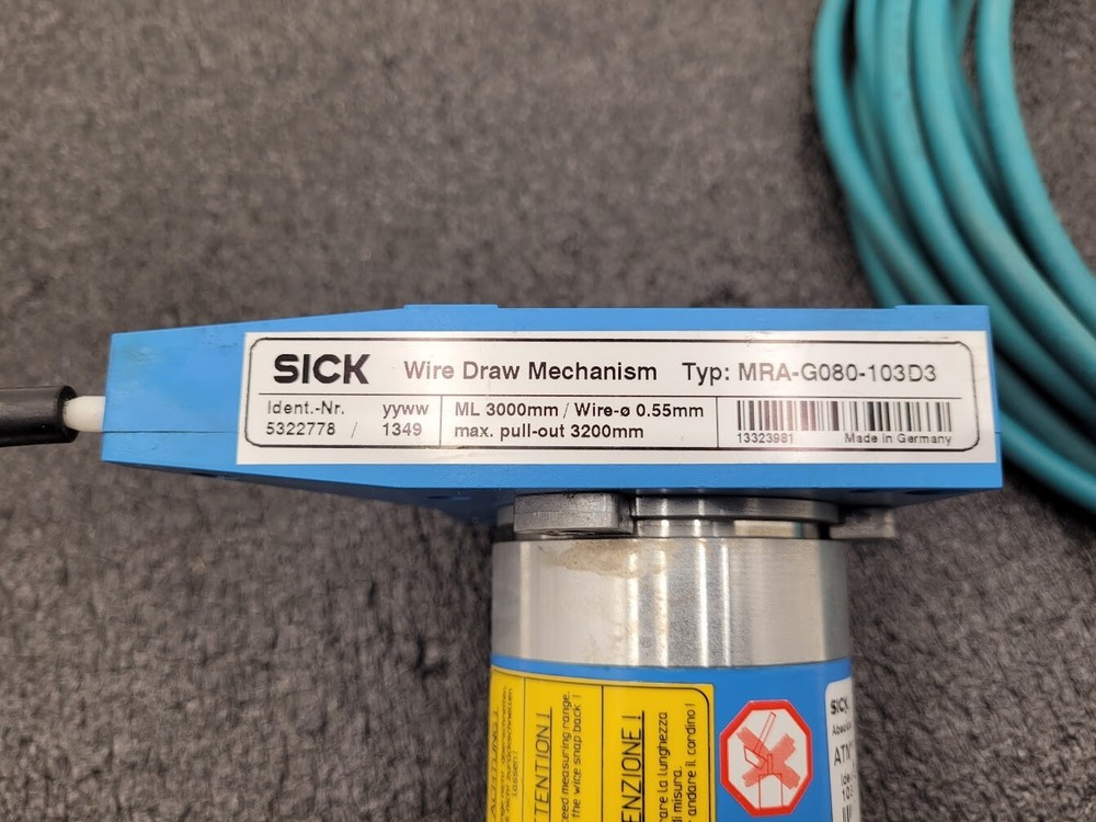 SICK MRA-G080-103D3 5322778 Wire Draw Rope Absolute Encoder 3000mm Working Pull
