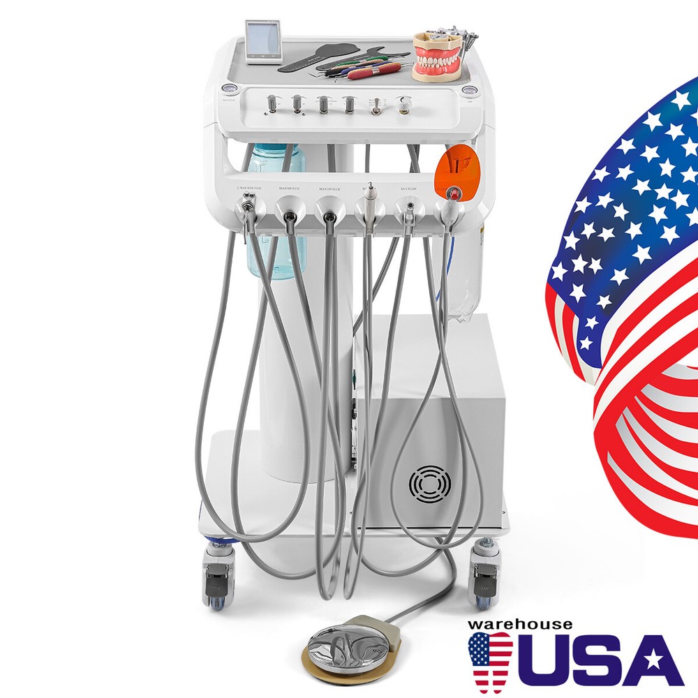 Portable Dental Mobile Unit with Air Compressor/E-generator LED Handpiece Kit