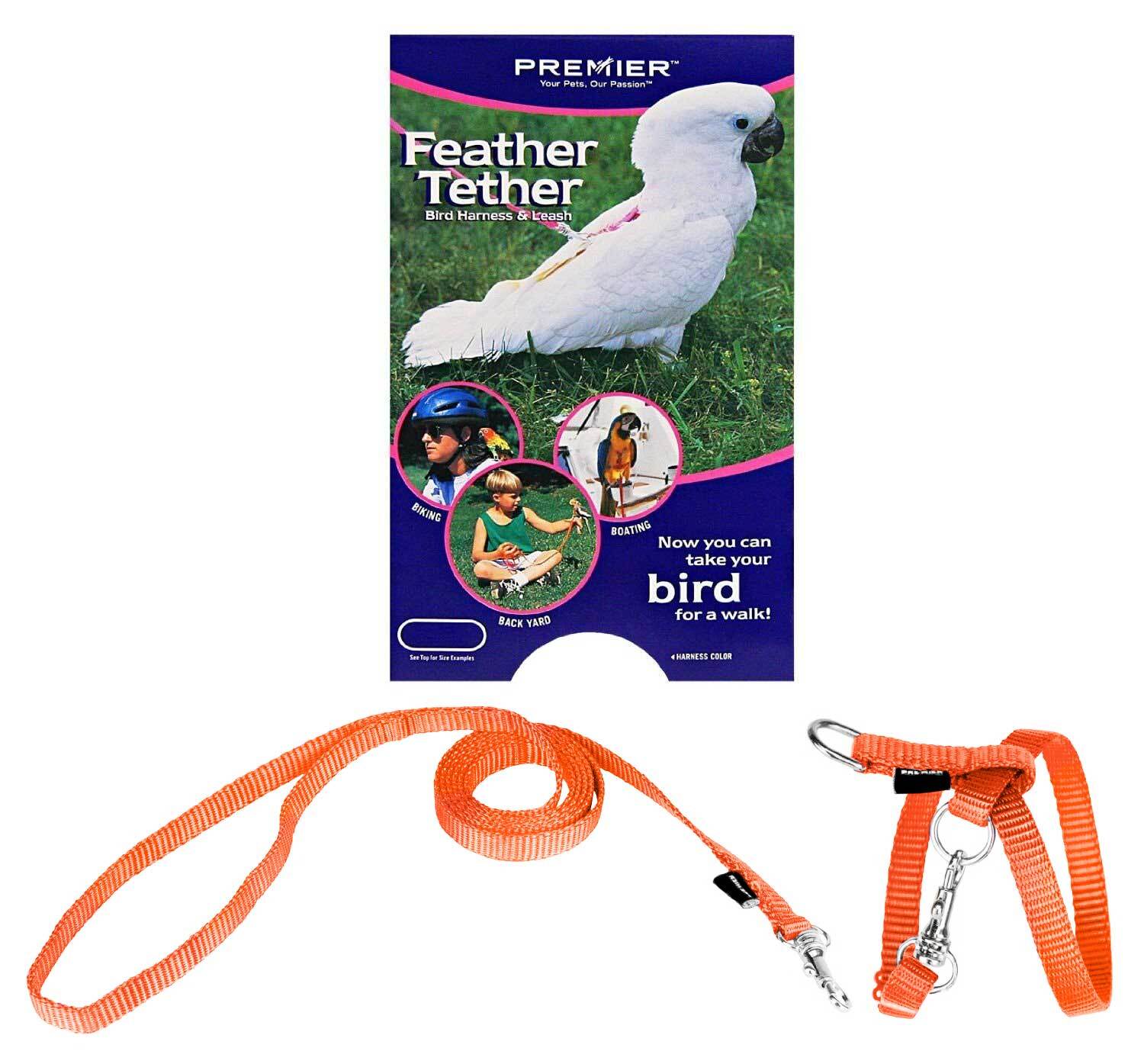 Premier Feather Tether Bird Harness and Leash