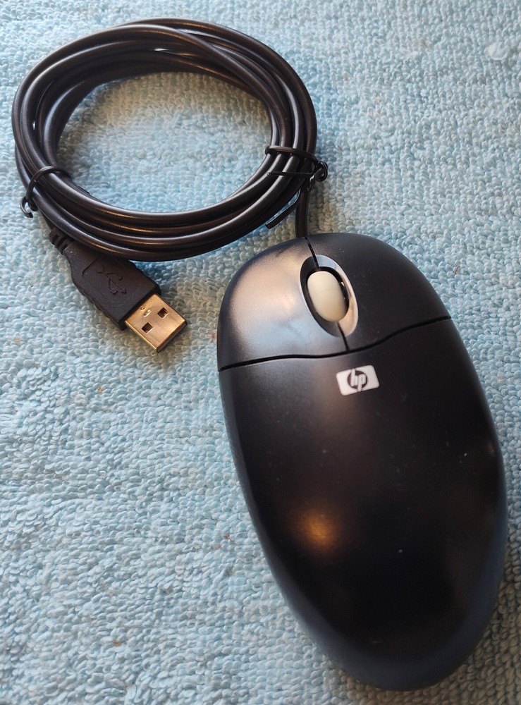 Logitech HP Black 3-Button USB Optical LED Scroll Wheel Mouse M-BT96a 501667