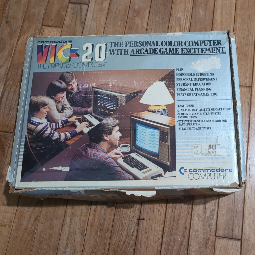 Commodore VIC 20 No Cables/Untested, C2N Cassette Player & Cassette 6 Pack Games