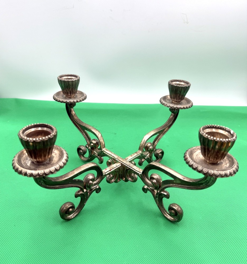 Beautiful VINTAGE Silverplated 4 CANDLEABRA