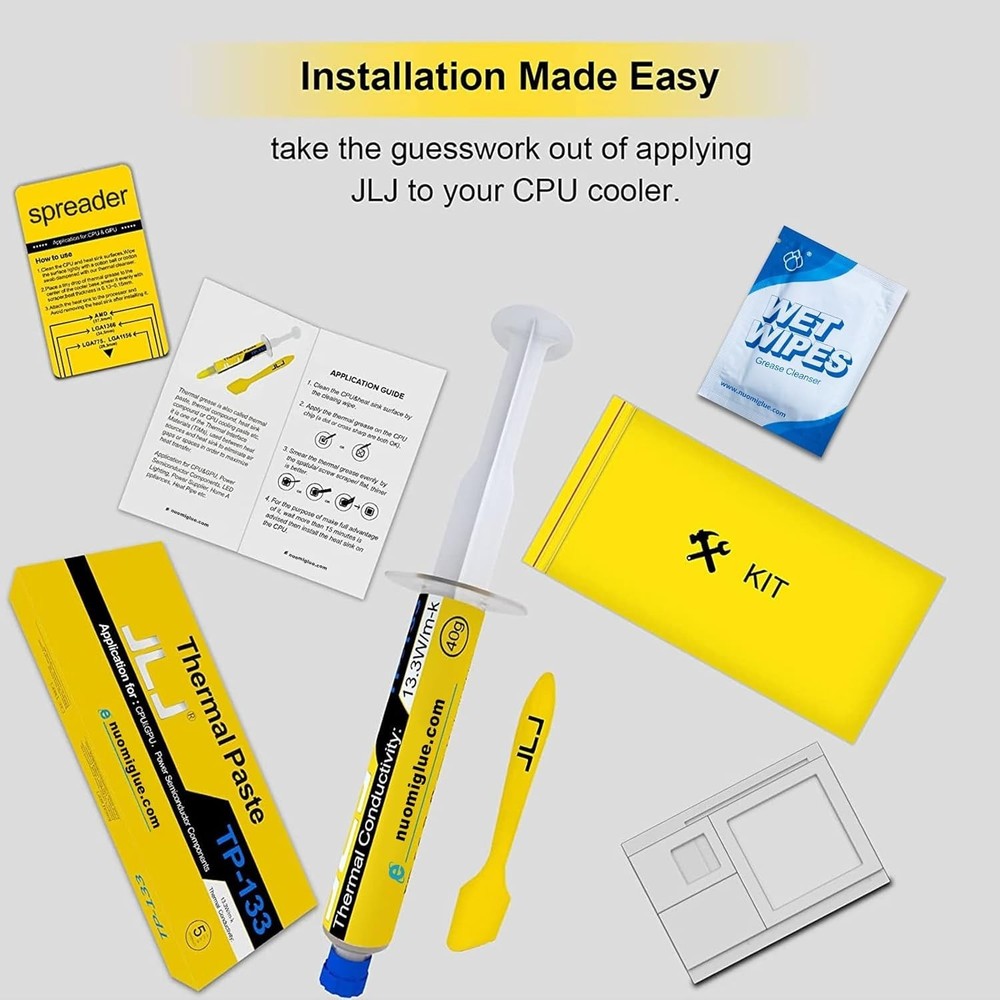 Safe and Durable 80g Thermal Compound for CPUs and GPUs - Effortless Application
