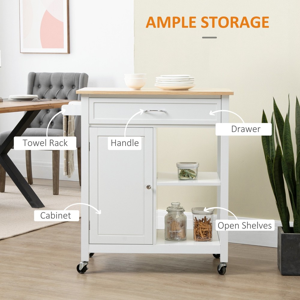 Kitchen Island Cart, Rolling Kitchen Island with Storage