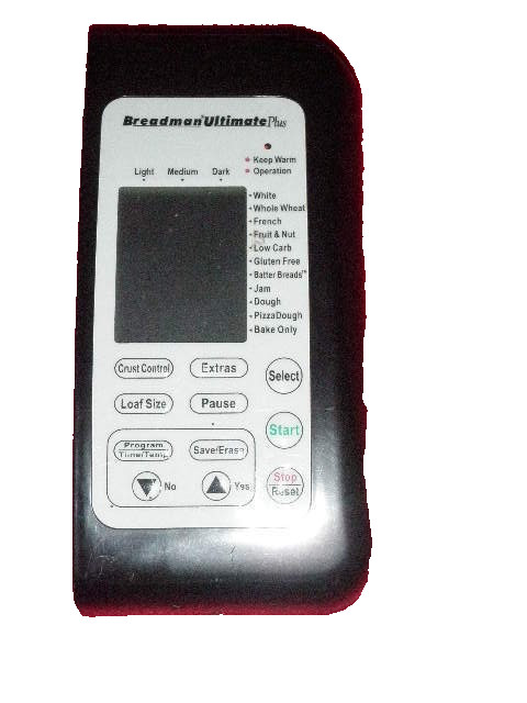 Control Panel + PCB for Breadman Bread Maker Model TR2500BC (3 Rivet Version)