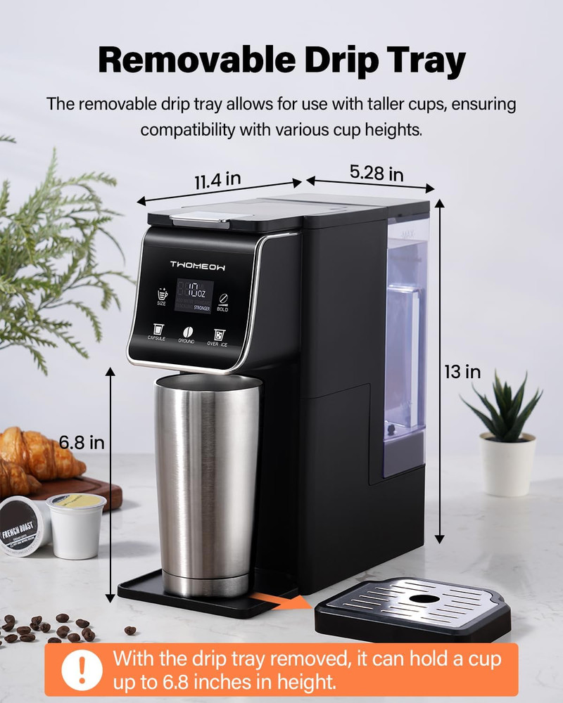 Coffee Maker Hot & Iced with Bold Setting,Single Serve Coffee Maker for K Cup an