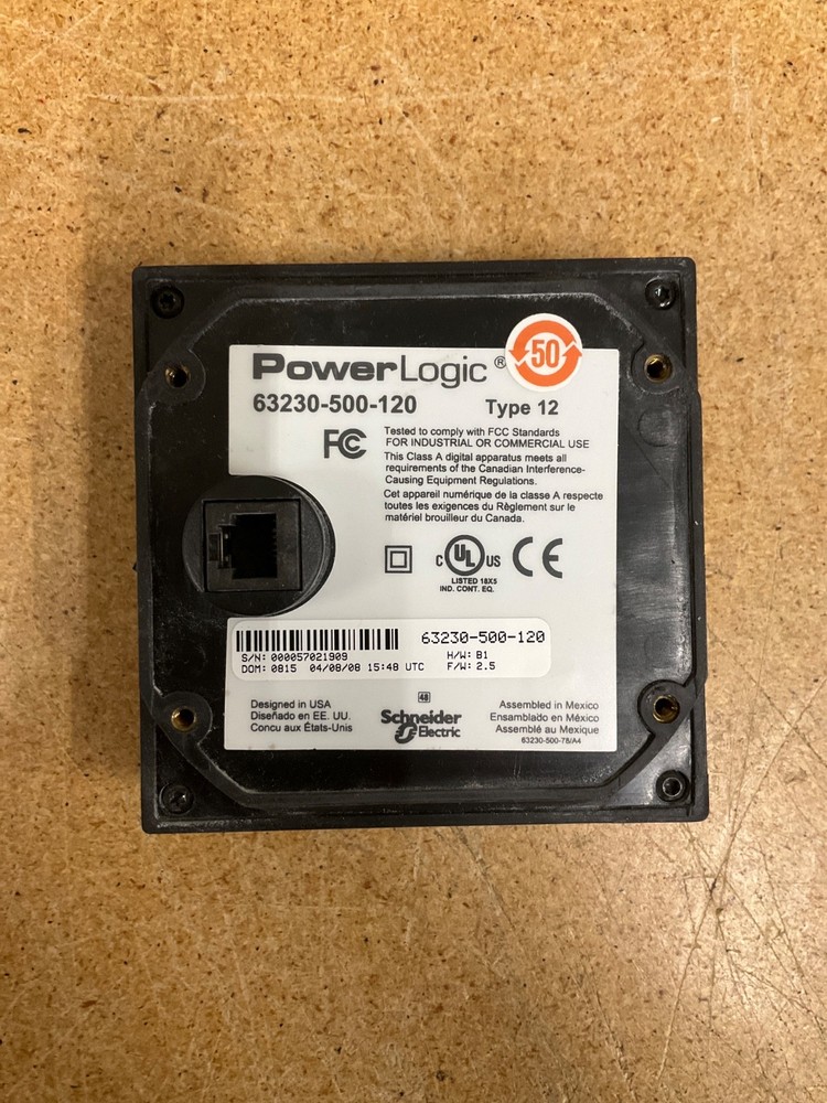 Square D 63230-500-120 PowerLogic PM800 Panel Mount Meter Display (No Bracket)