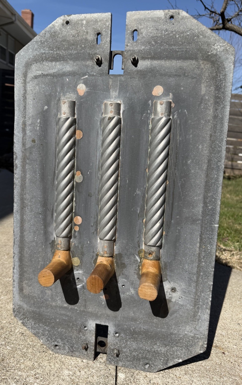 VTG Industrial Aluminum Foundry Mold Rope Pattern Sculpture Abstract Wall Art