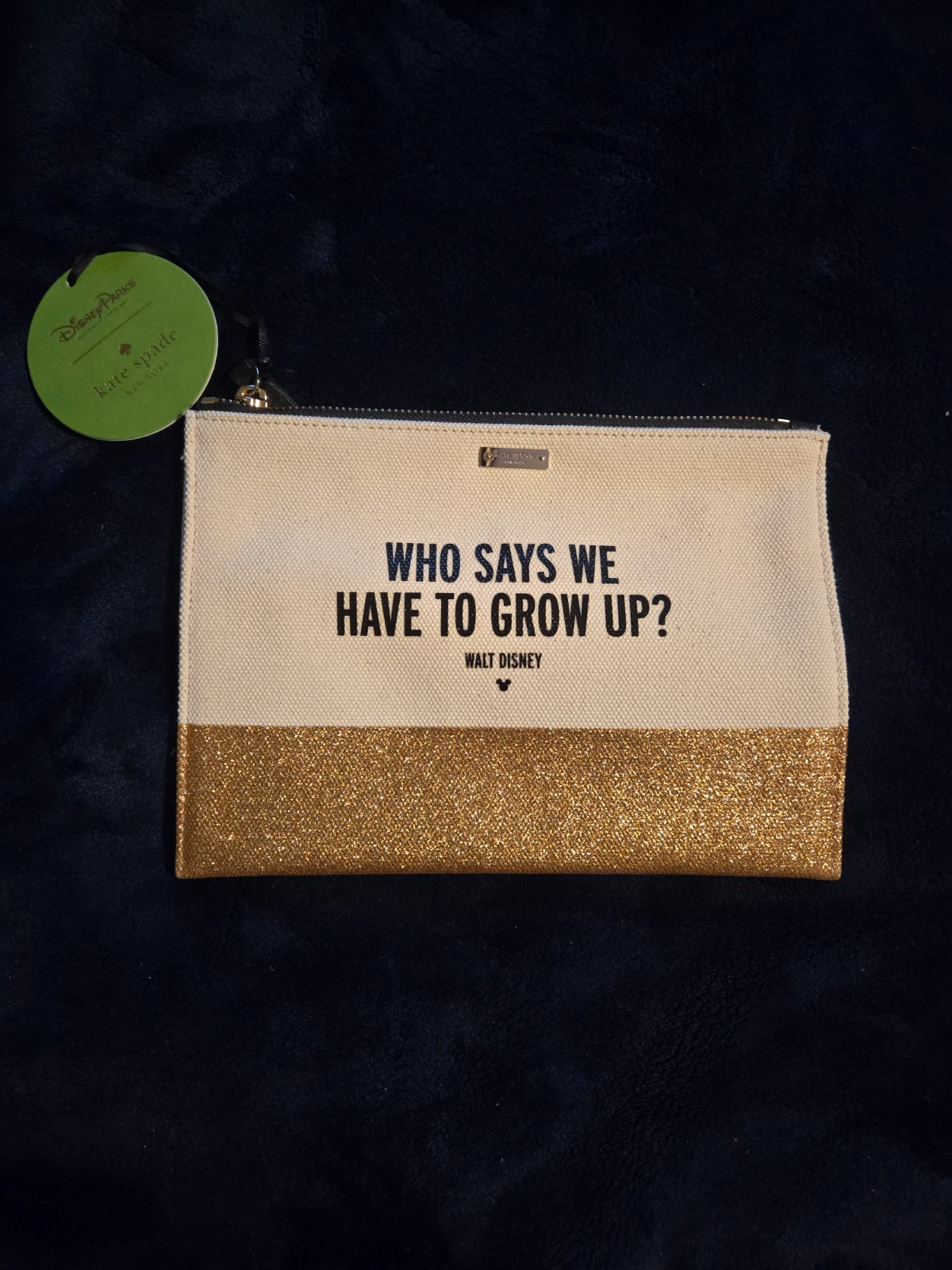 Walt Disney Kate Spade Who says we have to grow up? glitter pouch Clutch Purse
