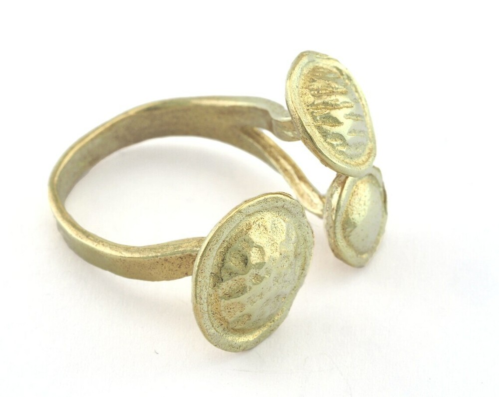 Ring Flowers Adjustable Ring Raw brass (18mm 8US inner size) 3288