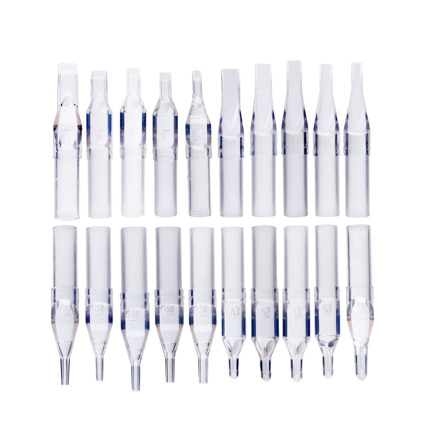 25x Tattoo Disposable Tips 3/5/7/9/11RL Tattoo Machine Nozzle Needle Tube Clear