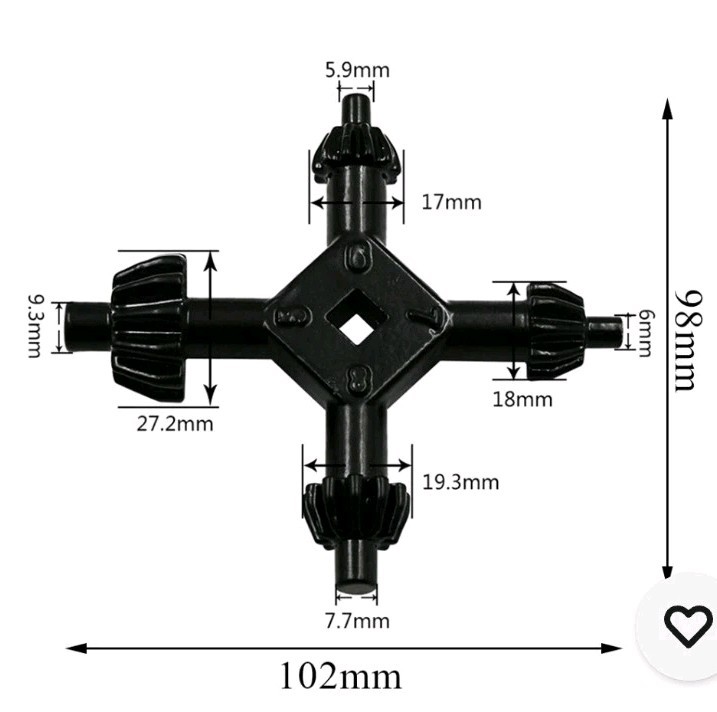 New 4 Way Drill Press Chuck Key LARGE Universal Combination