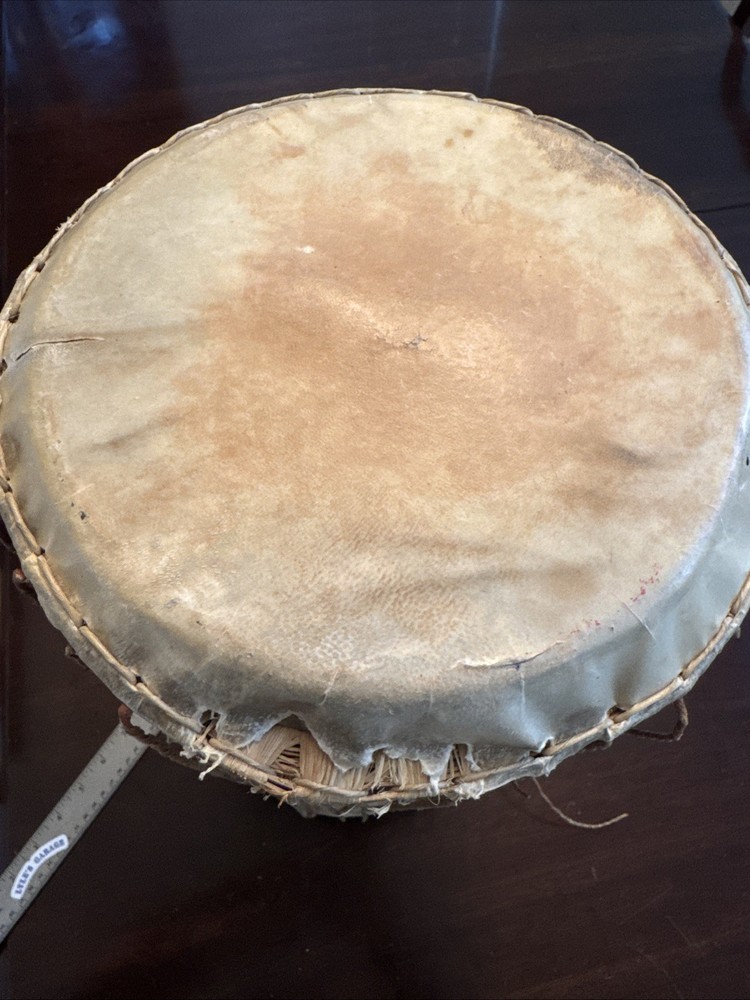 ✅ Talking Drum From Ghana Squeeze Drum Full Size Needs New Heads Handmade