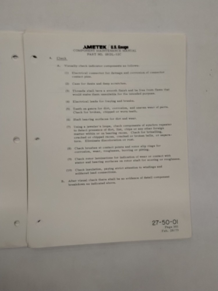 Ametek Part No SRDL-12C Flap Position Indicator Component Maintenance Manual