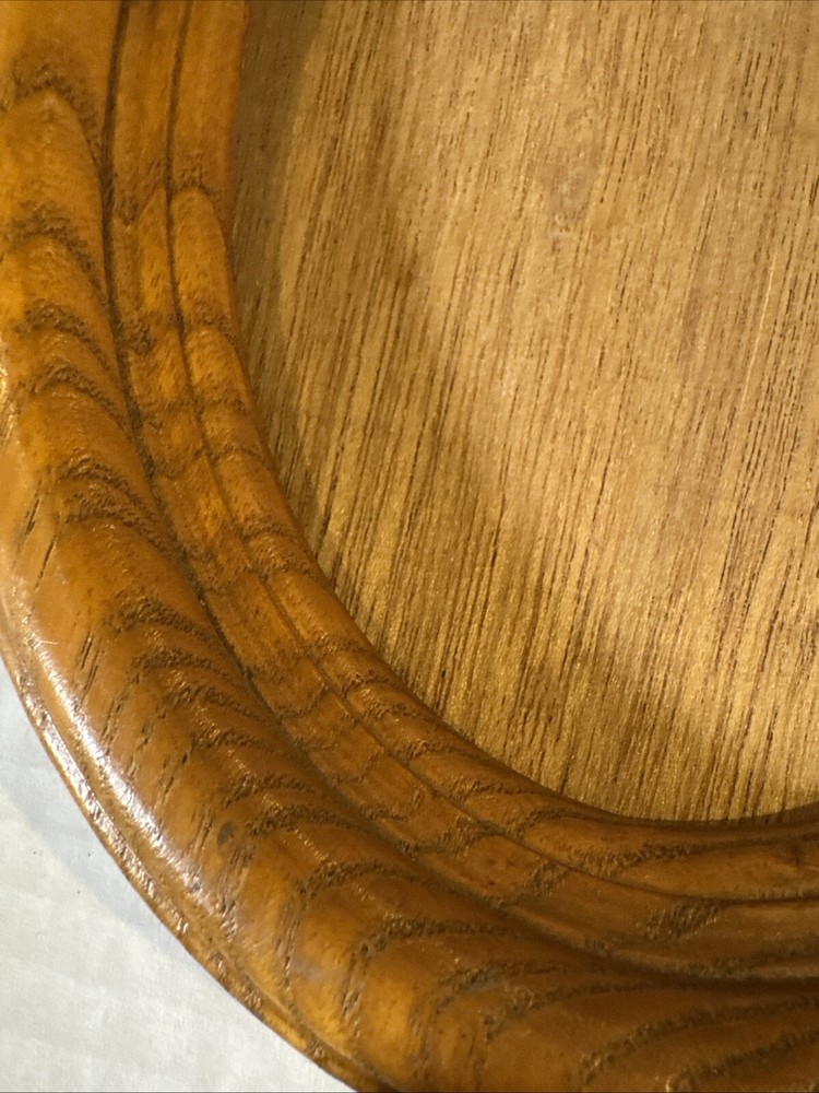 Natural Honey Tone Solid Wood Oval Frames 9"X7" W Stand