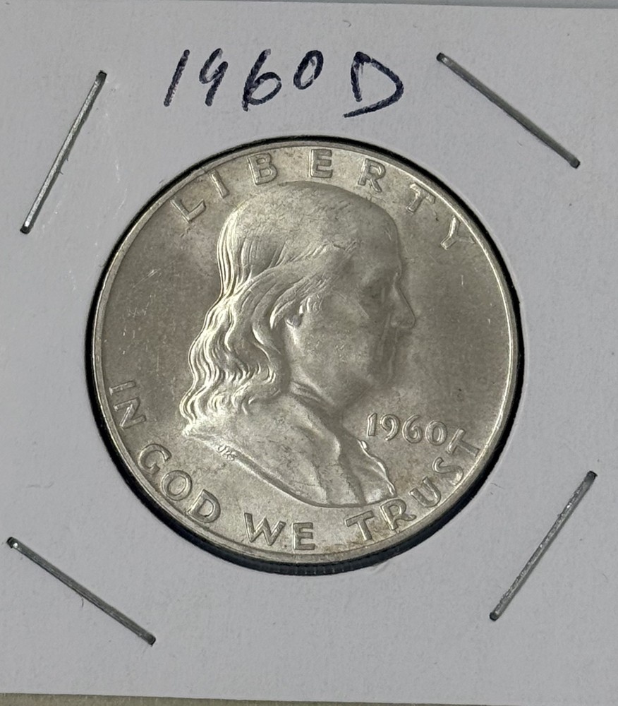 1960 D Franklin Silver Half Dollar-90%  Silver