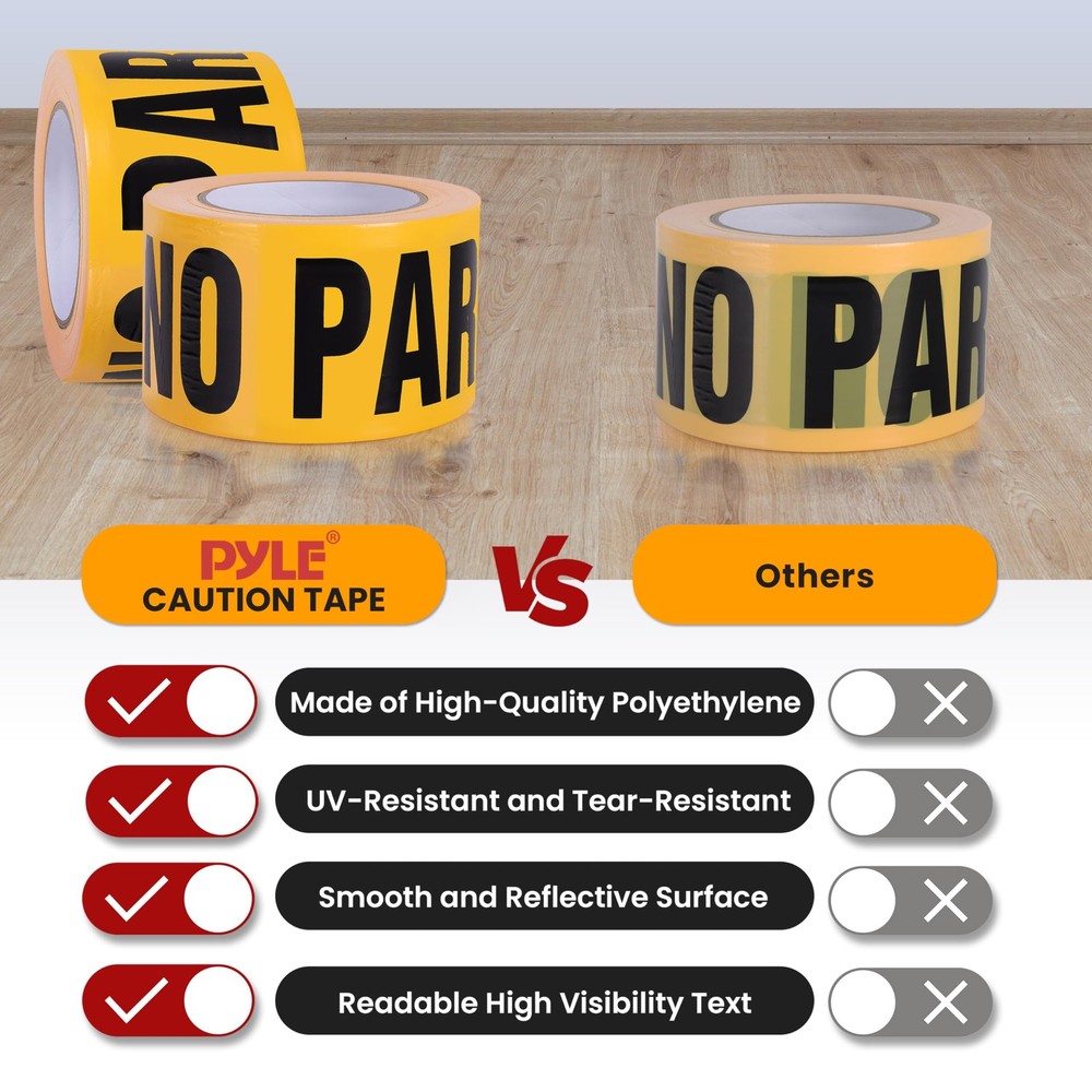 Pyle "No Parking Caution Tape Yellow" - 12 pc