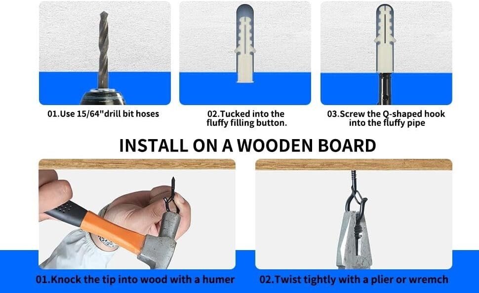1/20 Pack Ceiling Eye Hooks Screw Hooks for Hanging Plants Outdoor String Lights