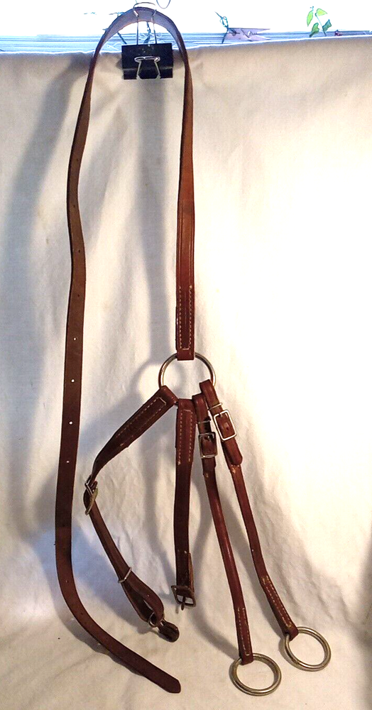 Vtg Running Martindale Leather reins with O-Ring Snaffle Bit
