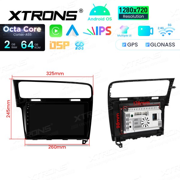 Android Car Stereo Xtrons for VW Golf 7 2/64 GB