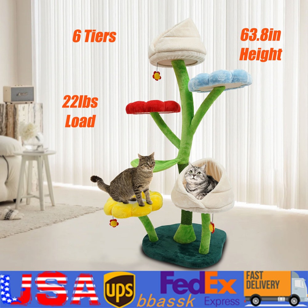 Large Cat Tree Multi-Level Tower Cat Furniture Climbing Frame Activity Centre