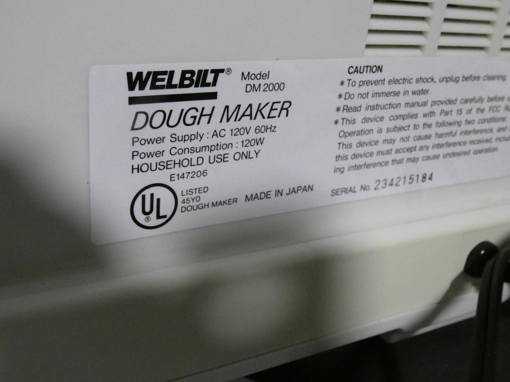 VINTAGE WELBILT BREAD DOUGH MAKER MACHINE MODEL DM2000 WEL BILT