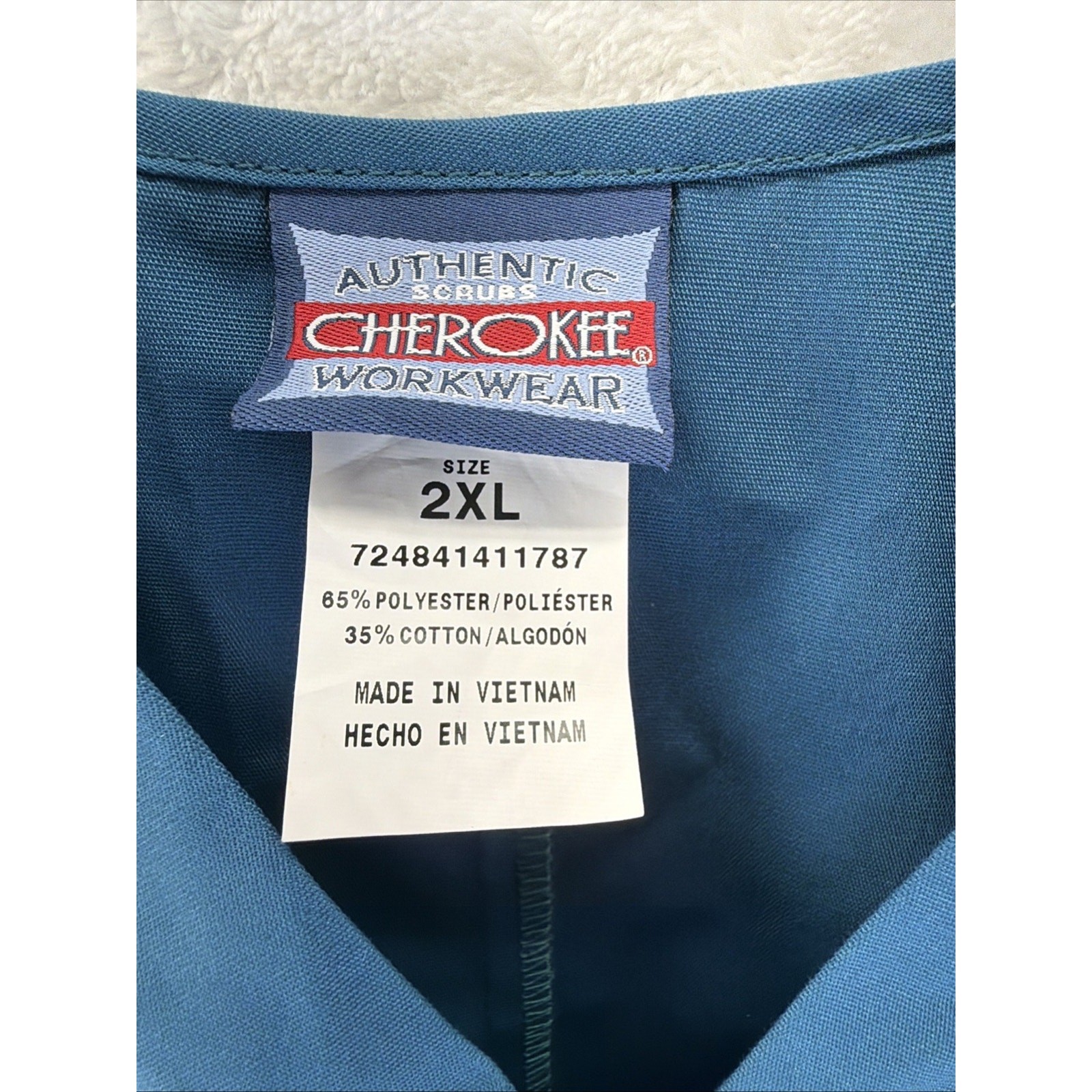 Cherokee Scrub SET XXL Medical HCA Florida Heathcare NWT Blue Top Pants 2xl