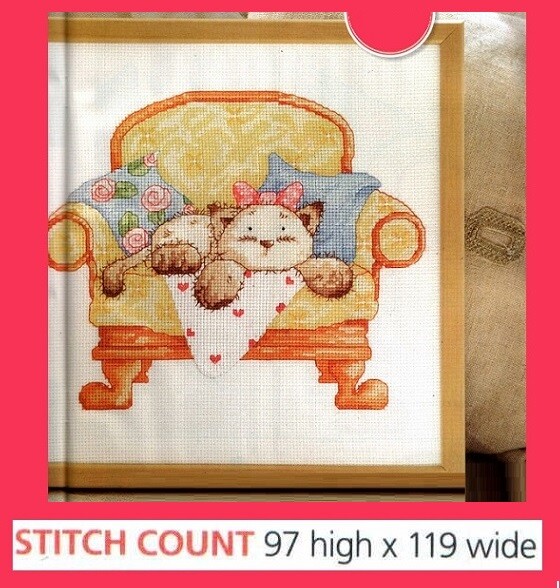 CURLED UP &  COSY   CROSS STITCH PATTERN  ONLY   EQ -  EUP