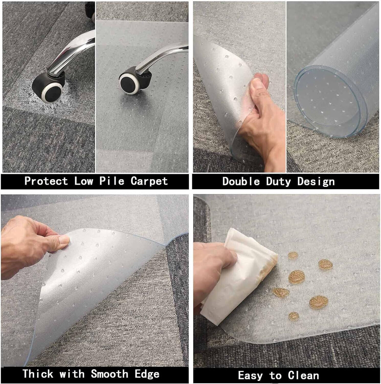 36"x48" Office Chair Mat Computer Desk Chair Mat for Carpet Floor w/Extended Lip