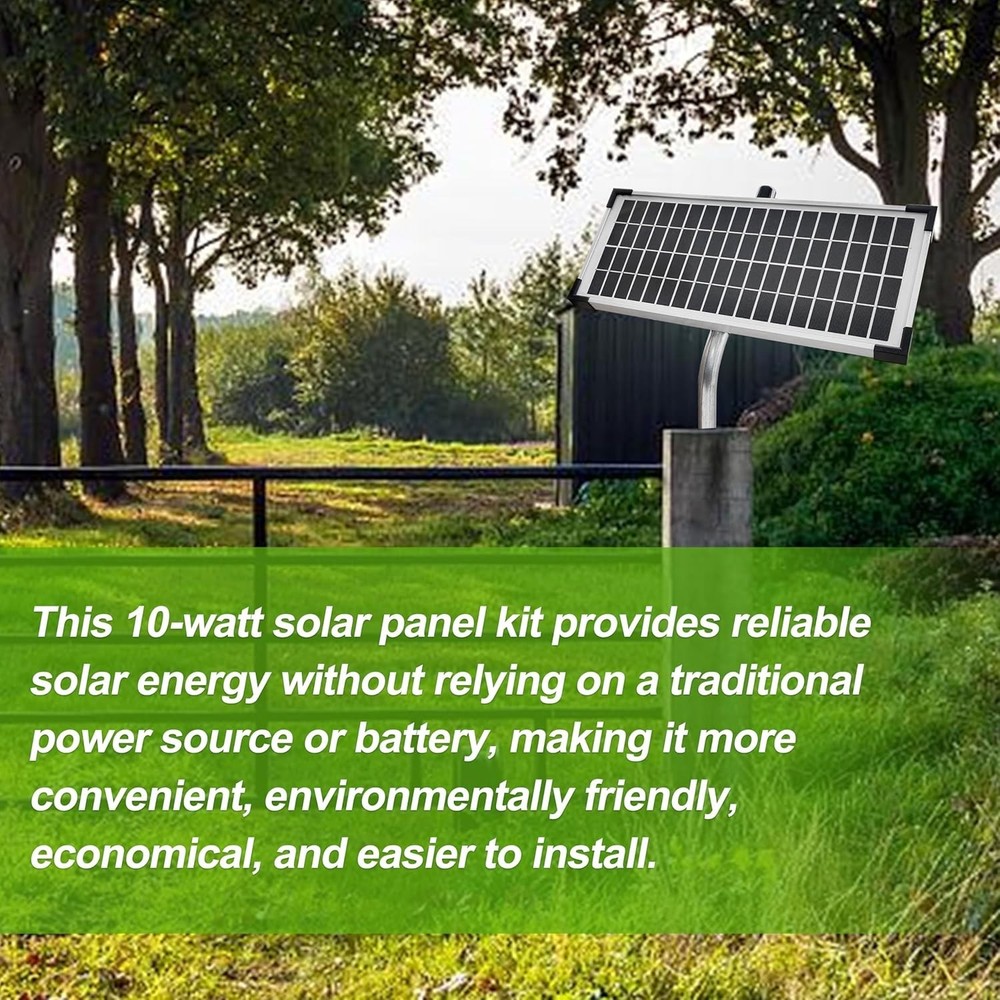 FM123 Solar Panel Kit,Compatible with Mighty Mule Automatic Gate Openers,10 Watt