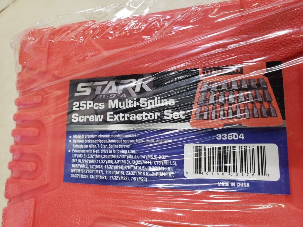 Stark 25-pc Multi-Spline Screw Extractor Set Hex Head Bit Socket Wrench #33604