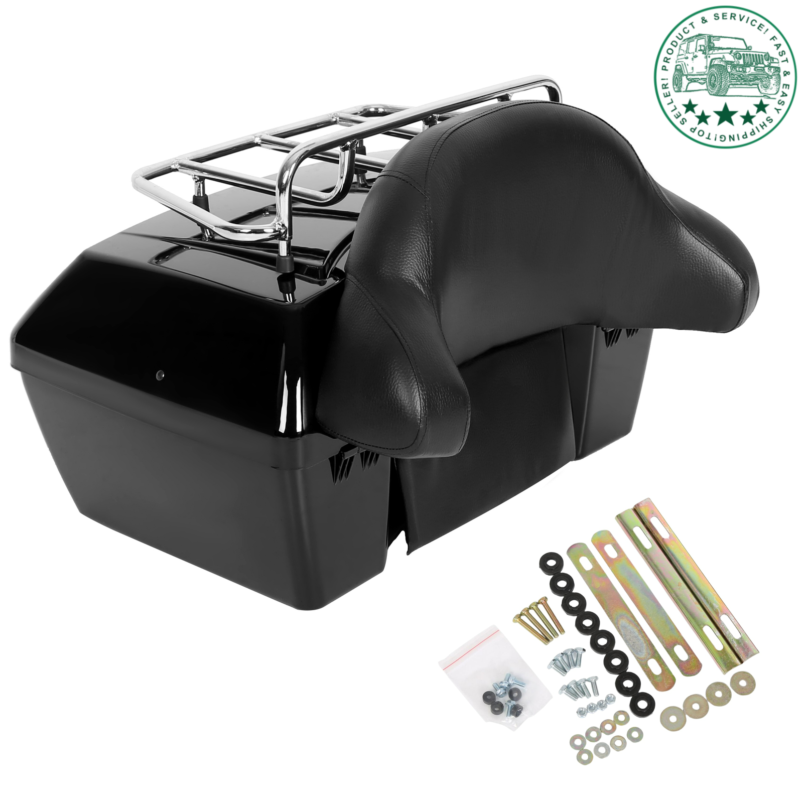 Motorcycle Trunk Tour Pack Luggage For Harley Honda Cruiser Tail Box Top Rack