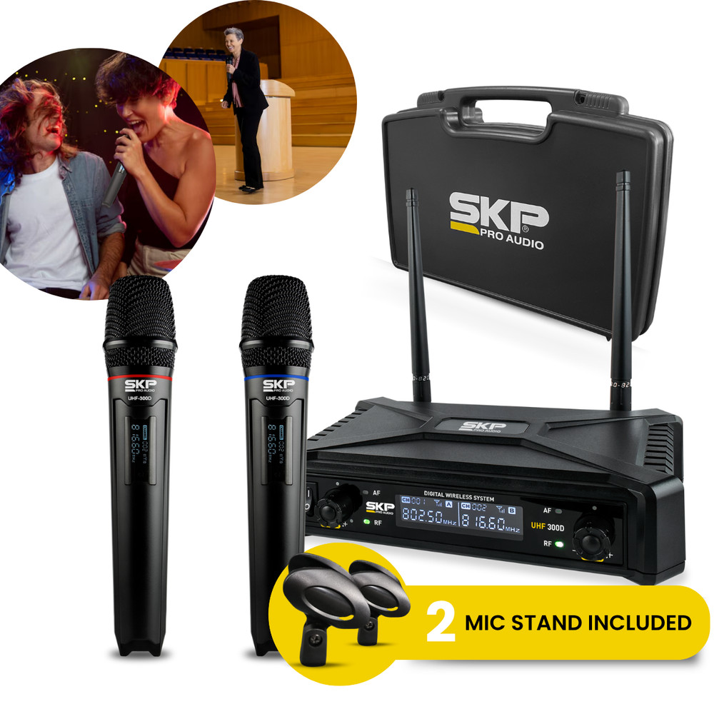 SKP Pro Audio UHF-300D  Digital Wireless Vocal - Dual Handheld Microphone System