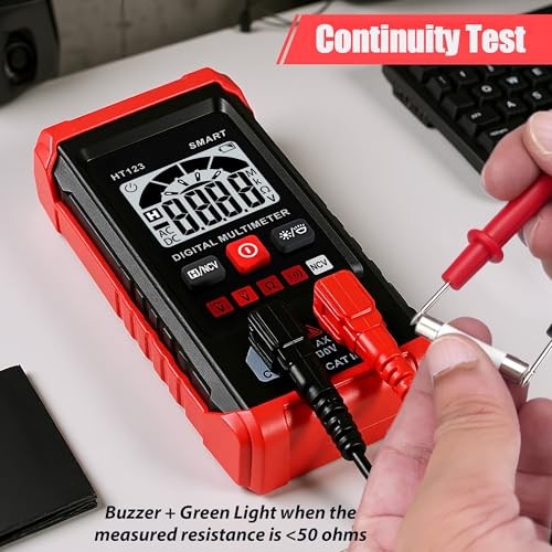 HT123 Digital Multimeter - Automatic AC DC Voltmeter - Non-Contact Voltage