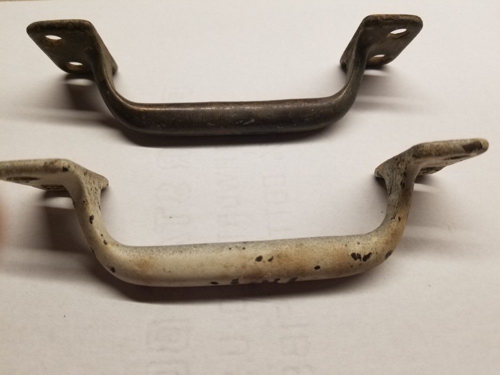 2 Vintage Antique Solid Brass Window Sash Bar Lifts w/Screws - Drawer Pulls
