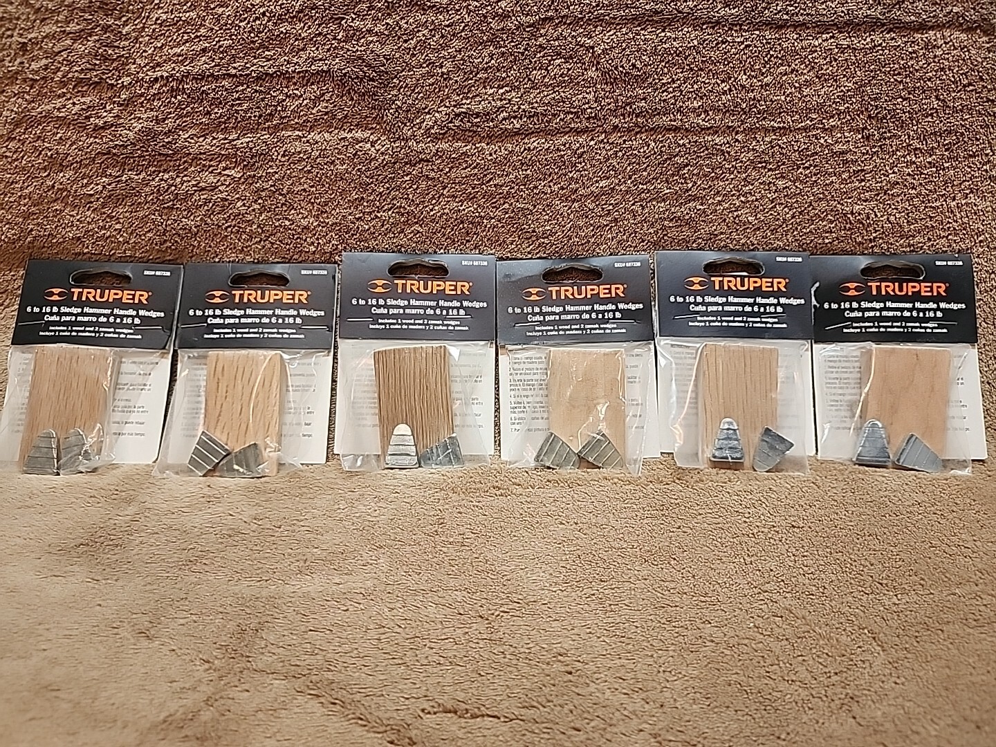 Lot of 6: TRUPER 6 to 16 lb Sledge Hammer Handle Wedges, w/ 2 Zamak #607336